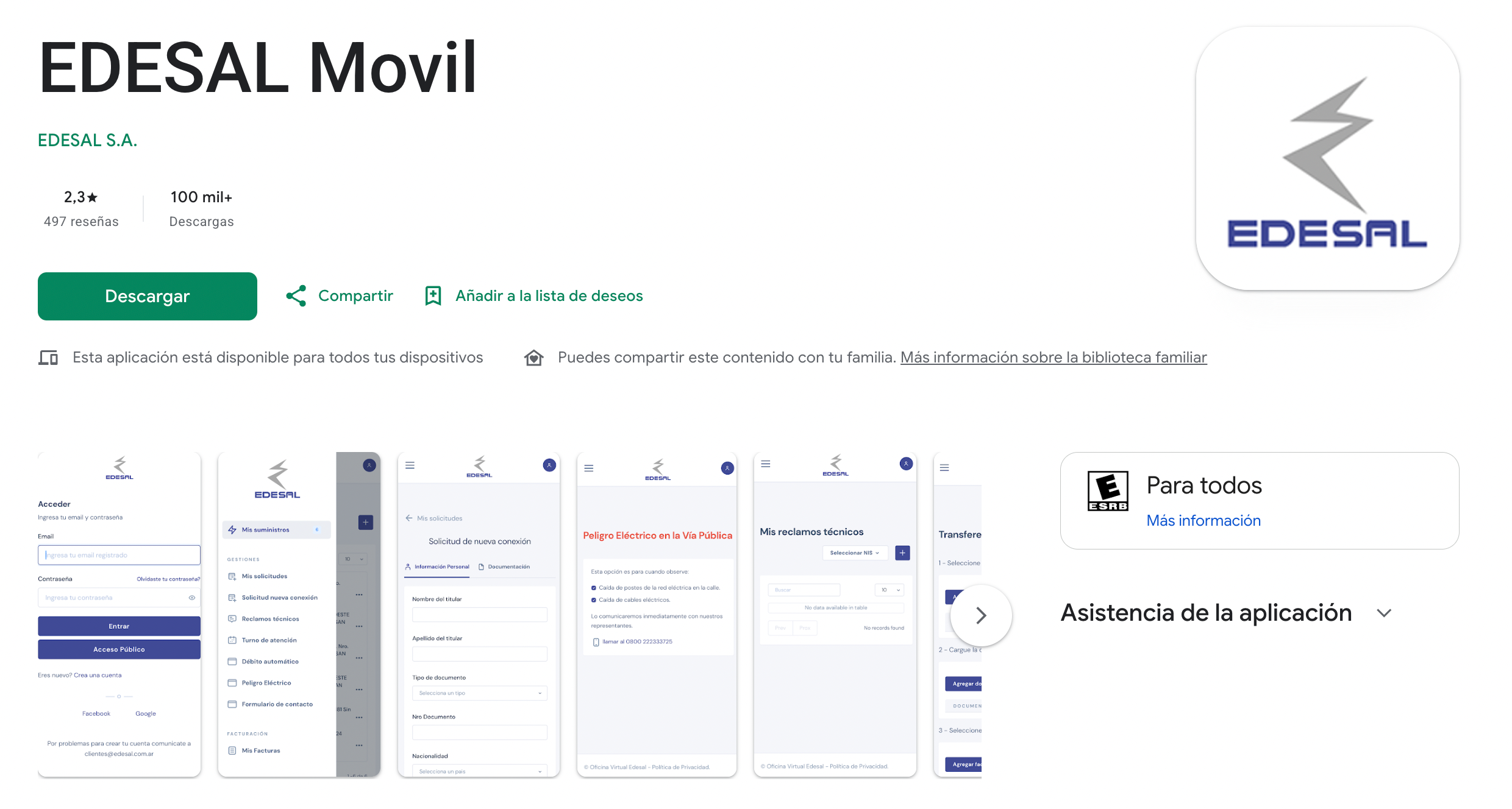 Aplicación EDESAL Móvil