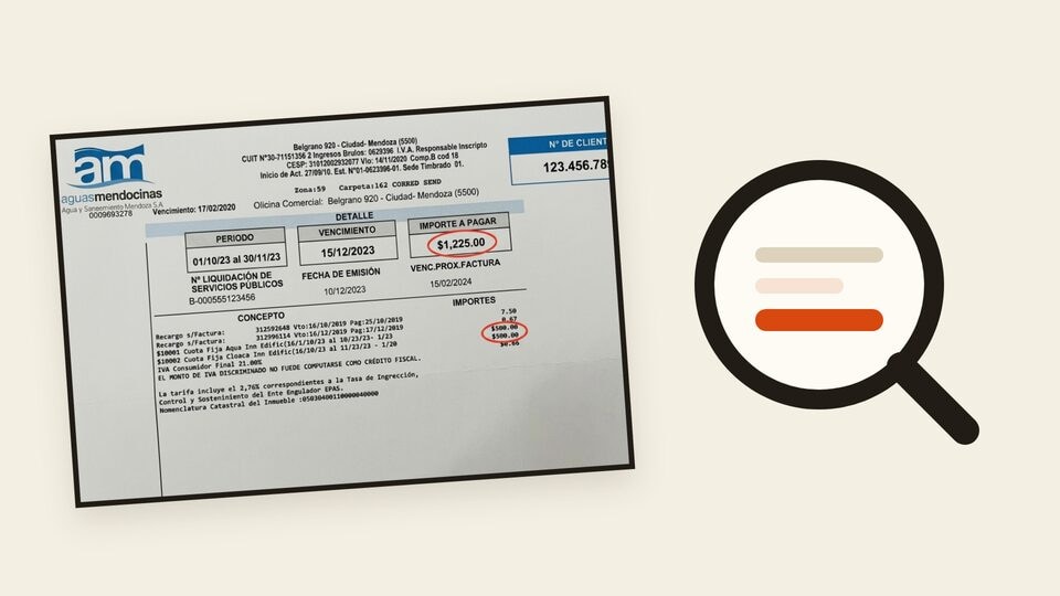 Vista previa: Cómo leer la factura de AYSAM